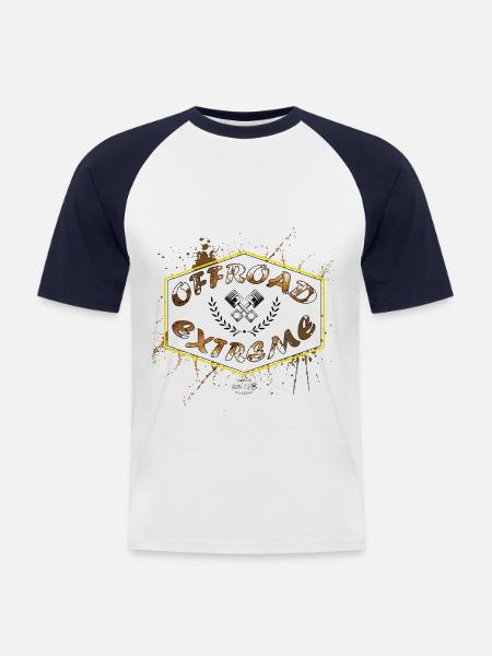 OFFROAD EXTREME Cranks - Men's Baseball T-Shirt - white/navy