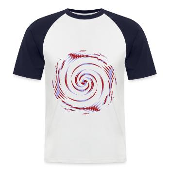 centrifugal pattern, gyro pattern - Men's Baseball T-Shirt - white/navy - Front - Nik (191cm)