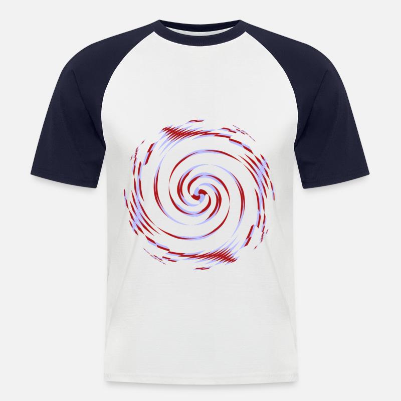 centrifugal pattern, Kreiselmuster - Männer Baseball-T-Shirt - Weiß/Navy