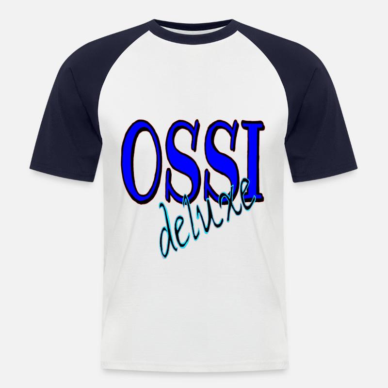 Ossi deluxe - Männer Baseball-T-Shirt - Weiß/Navy