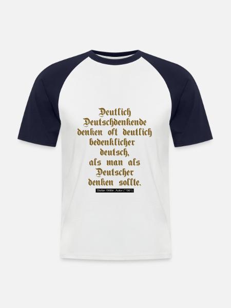 Deutsche Denker - Männer Baseball-T-Shirt - Weiß/Navy