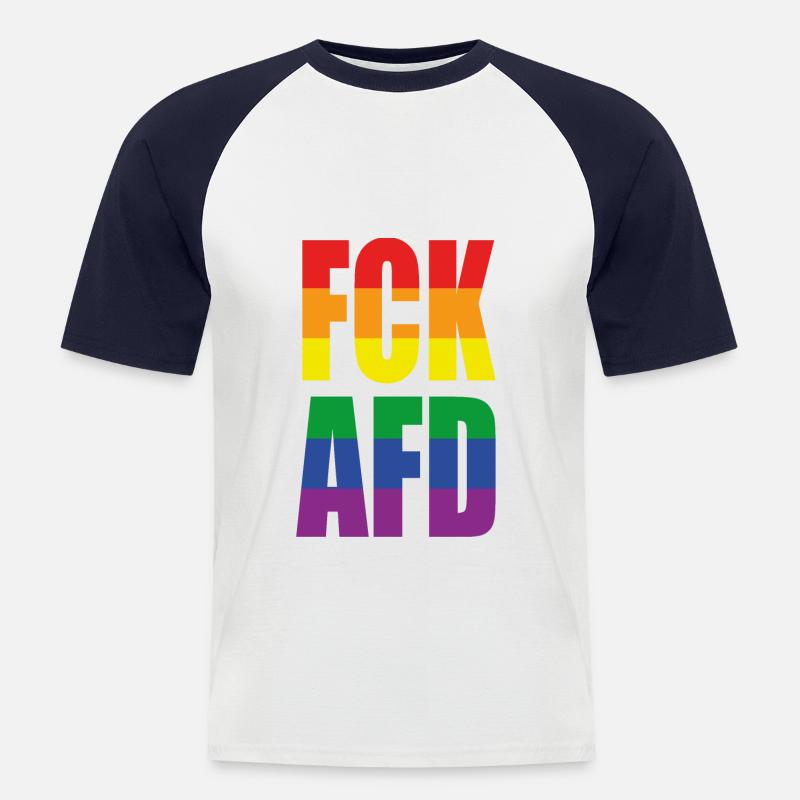 FCKAFD Pride - Männer Baseball-T-Shirt - Weiß/Navy