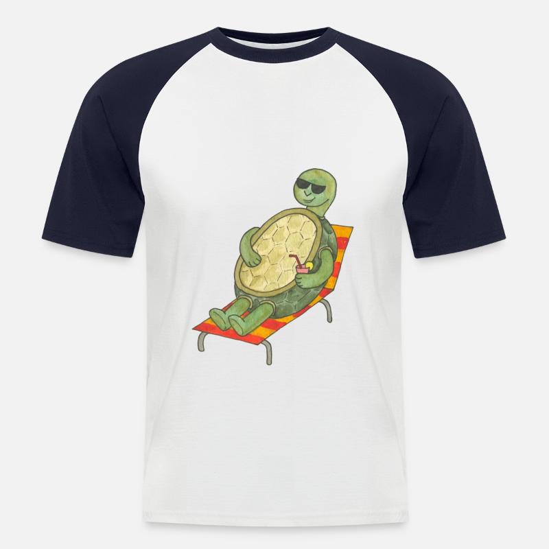 Chill Toad - Men's Baseball T-Shirt - white/navy