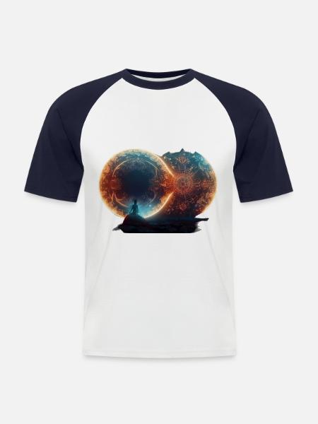 Portal2portal - Men's Baseball T-Shirt - white/navy