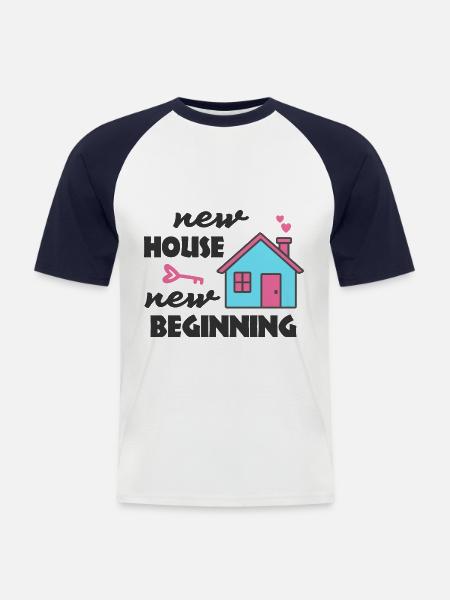 Housewarming party New House New Beginning - Men's Baseball T-Shirt - white/navy
