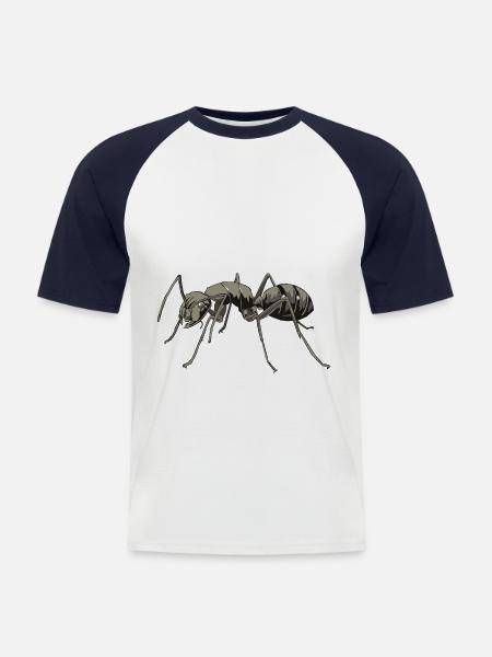 Aggro ant - Men's Baseball T-Shirt - white/navy