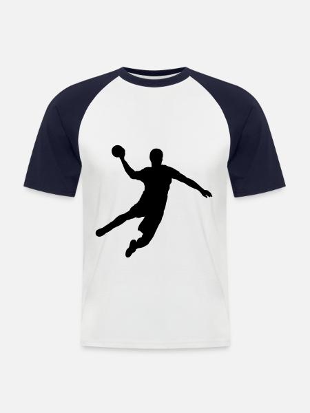 Handball - Männer Baseball-T-Shirt - Weiß/Navy