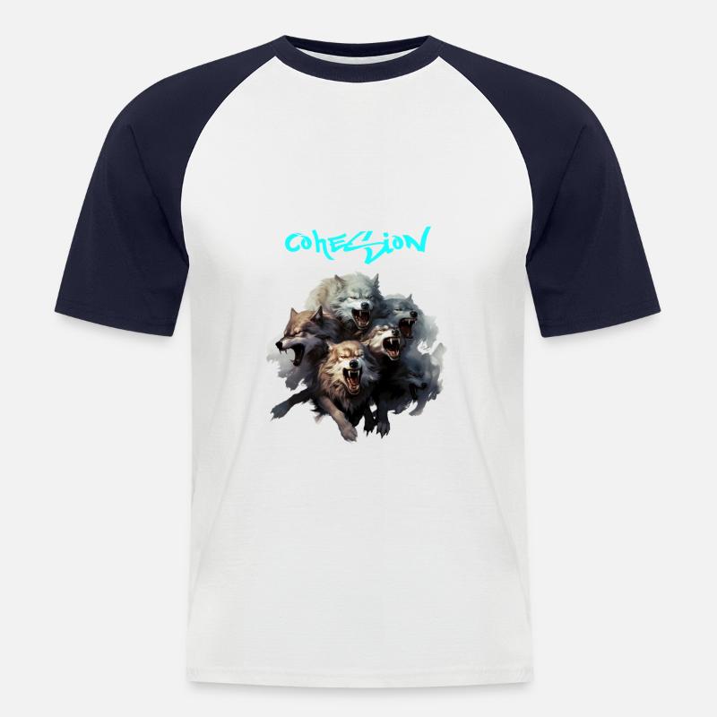 Team Cohesion - Männer Baseball-T-Shirt - Weiß/Navy