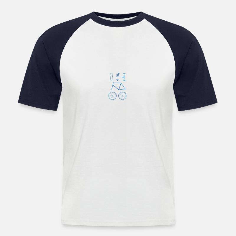 Fahrrad - Männer Baseball-T-Shirt - Weiß/Navy
