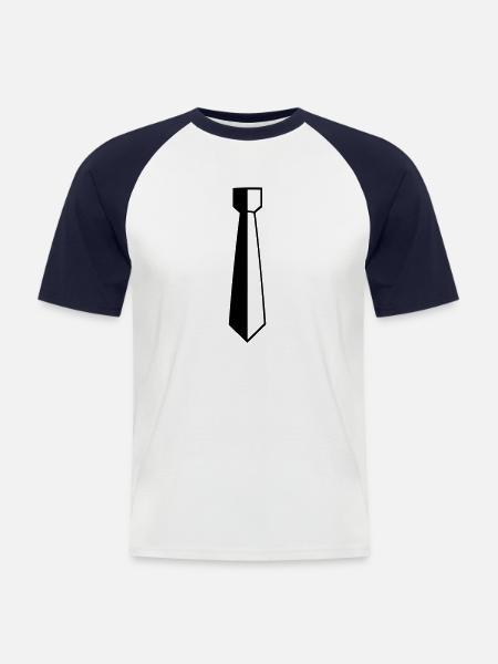 Binden - Männer Baseball-T-Shirt - Weiß/Navy