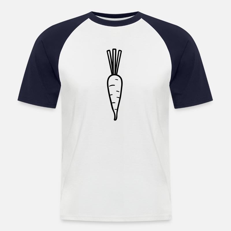 Karotte - Männer Baseball-T-Shirt - Weiß/Navy