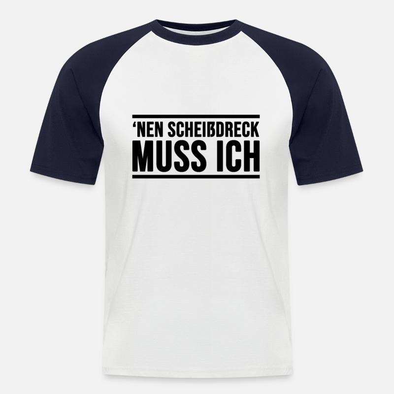 Einen Scheißdreck Muss Ich Geschenkidee - Männer Baseball-T-Shirt - Weiß/Navy