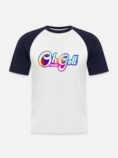 Oh mein Gott - Männer Baseball-T-Shirt - Weiß/Navy