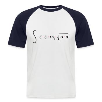 Stemina - Men's Baseball T-Shirt - white/navy - Front - Nik (191cm)
