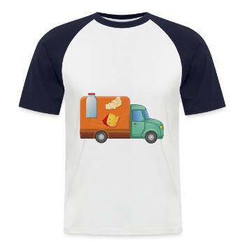 Lieferdienst Milch Wagen - Männer Baseball-T-Shirt - Weiß/Navy - Vorne - Nik (191cm)