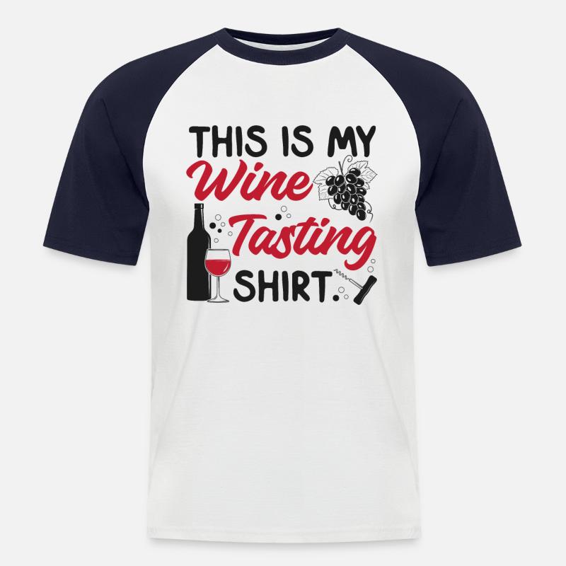 Sommelier Wine Drinking Tasting - Männer Baseball-T-Shirt - Weiß/Navy