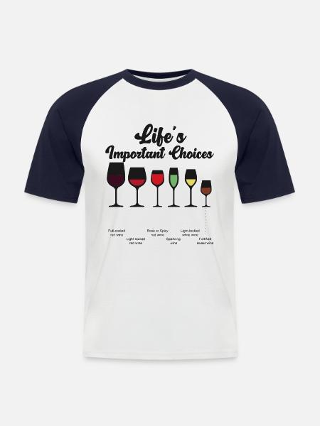 Sommelier Wine Drinking Tasting - Männer Baseball-T-Shirt - Weiß/Navy