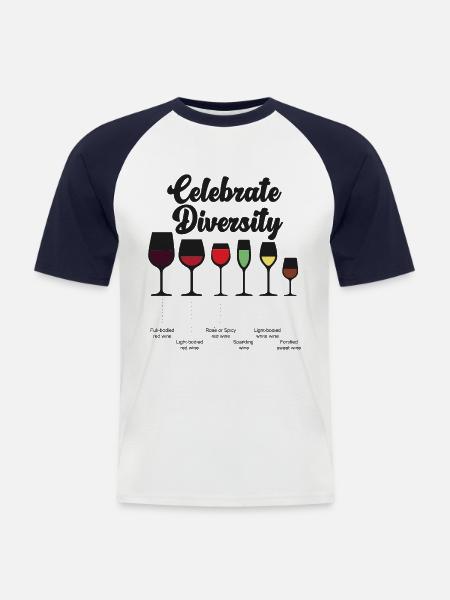 Sommelier Wine Drinking Tasting - Männer Baseball-T-Shirt - Weiß/Navy