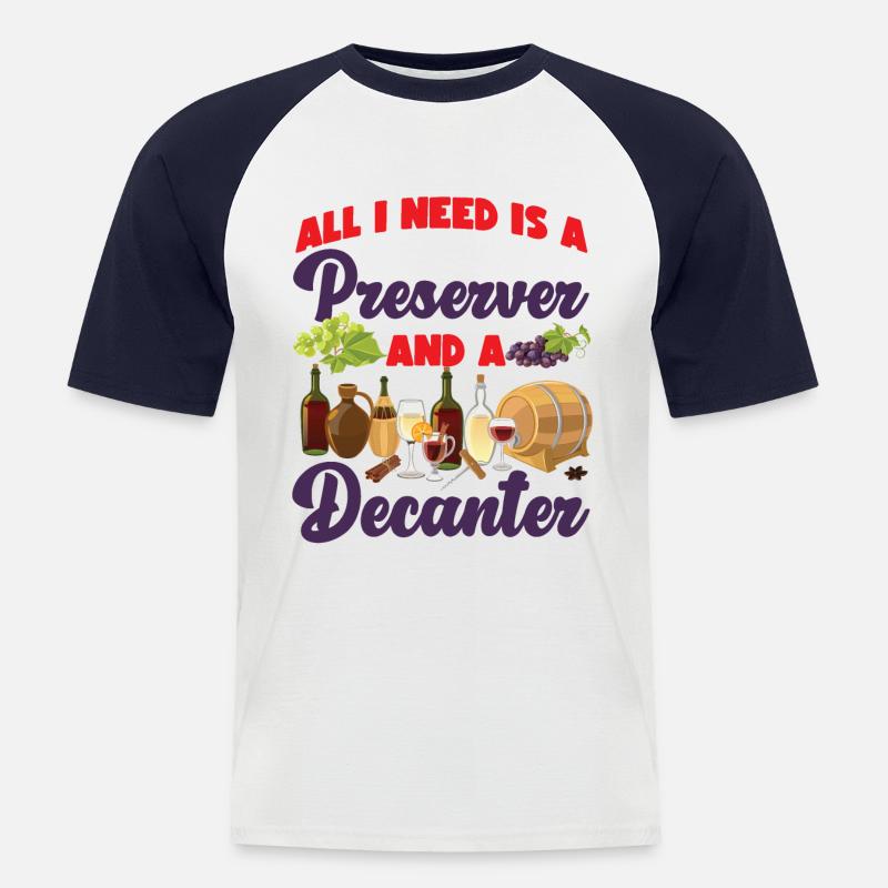 Sommelier Wine Drinking Tasting - Männer Baseball-T-Shirt - Weiß/Navy
