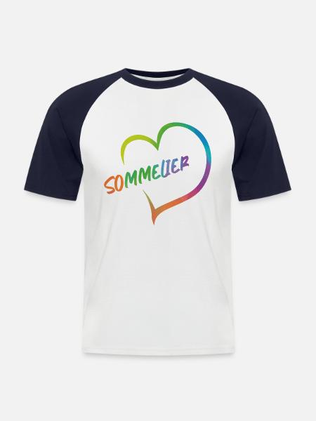 Sommelier Wine Drinking Tasting - Men's Baseball T-Shirt - white/navy