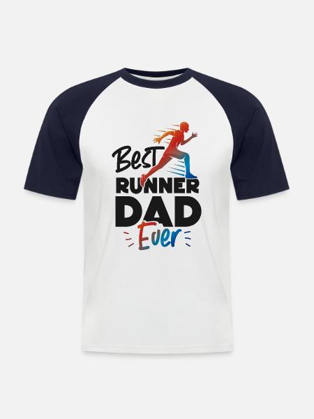 Running Runner Half Marathon Dad - Men's Baseball T-Shirt - white/navy