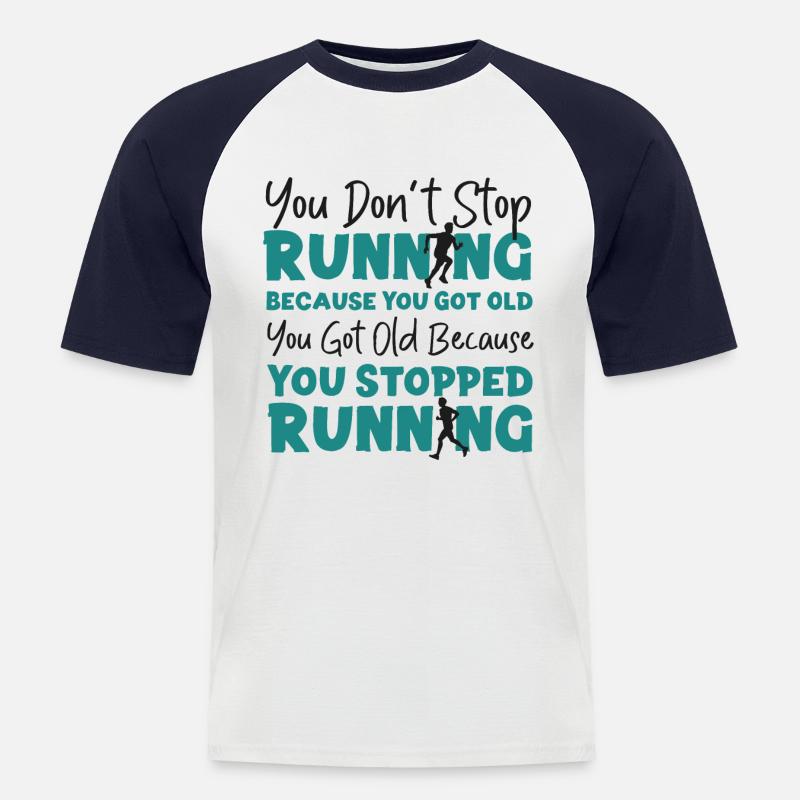Running Runner Half Marathon - Men's Baseball T-Shirt - white/navy