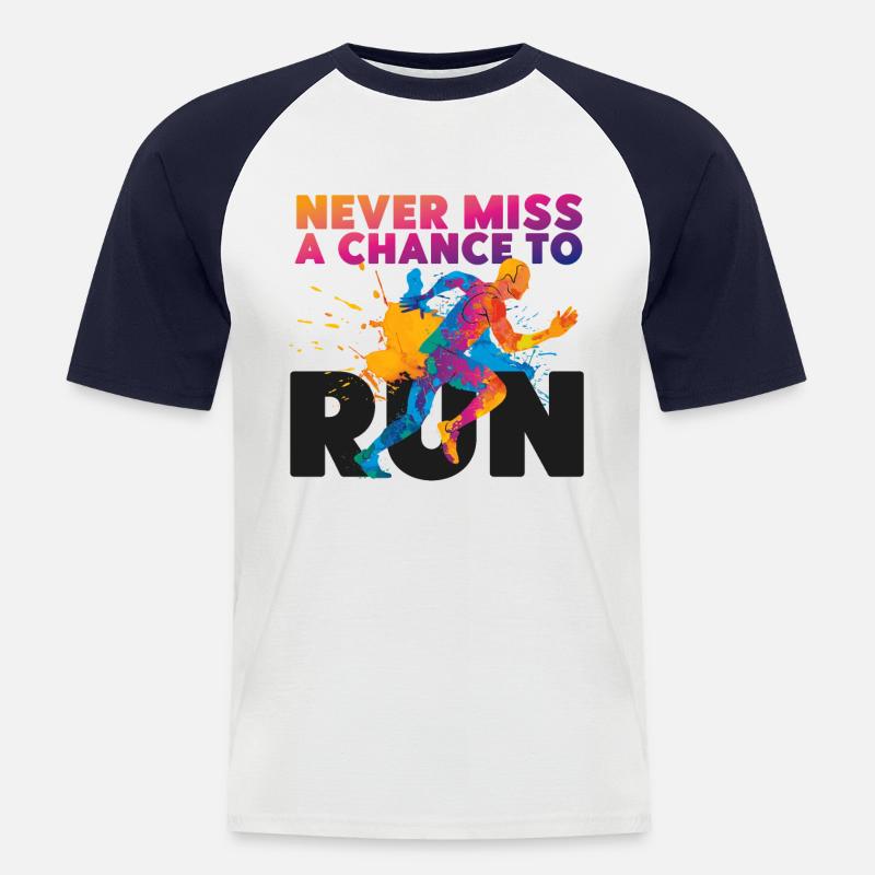 Running Runner Half Marathon - Männer Baseball-T-Shirt - Weiß/Navy