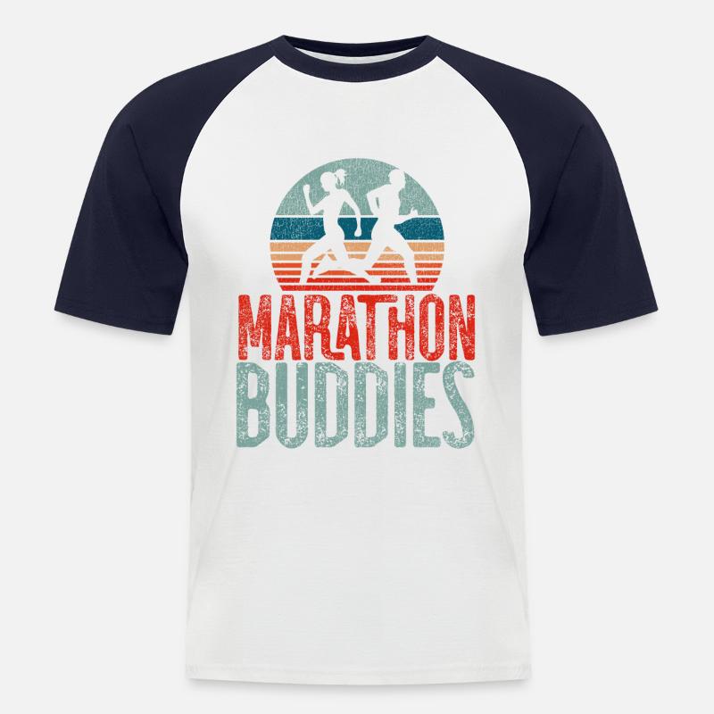 Running Runner Half Marathon - Men's Baseball T-Shirt - white/navy