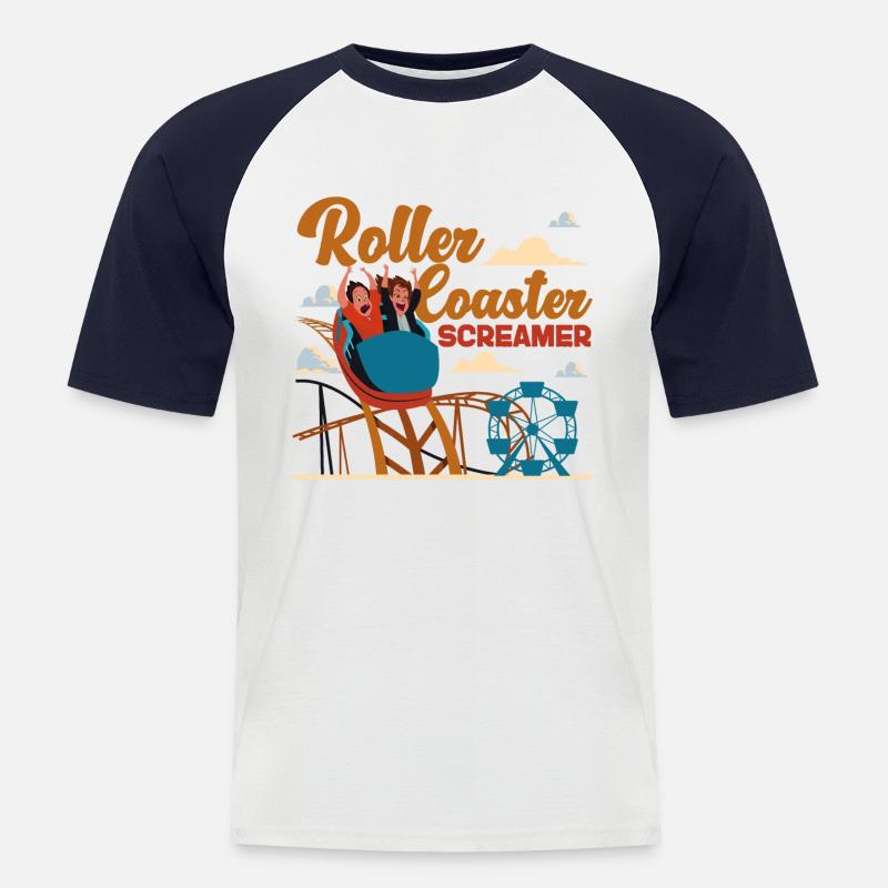 Roller Coaster Roller Coaster - Men's Baseball T-Shirt - white/navy