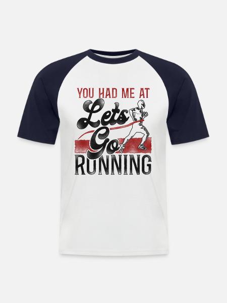 Running Runner Half Marathon - Männer Baseball-T-Shirt - Weiß/Navy
