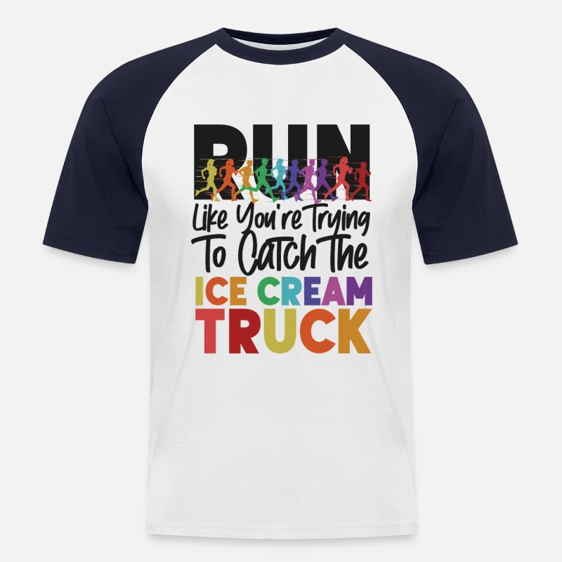 Running Runner Half Marathon - Männer Baseball-T-Shirt - Weiß/Navy