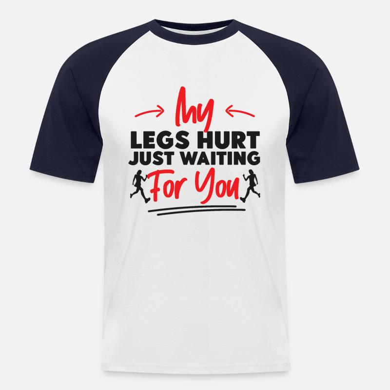 Running Runner Half Marathon - Männer Baseball-T-Shirt - Weiß/Navy