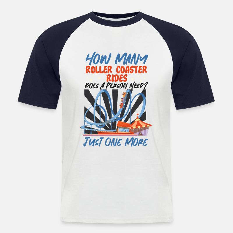 Roller Coaster How Many Roller - Männer Baseball-T-Shirt - Weiß/Navy