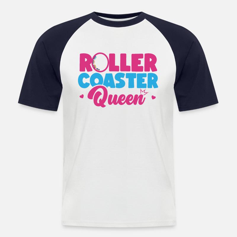 Roller Coaster Roller Coaster - Männer Baseball-T-Shirt - Weiß/Navy