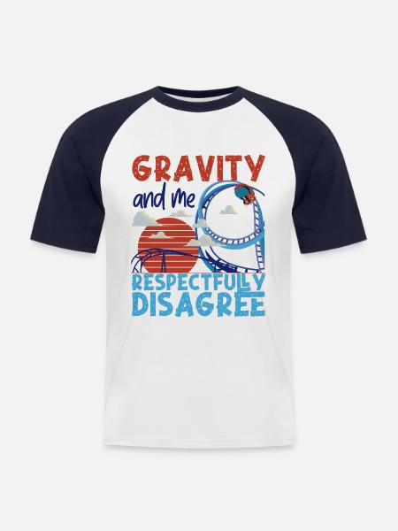 Roller Coaster Gravity And Me - Männer Baseball-T-Shirt - Weiß/Navy
