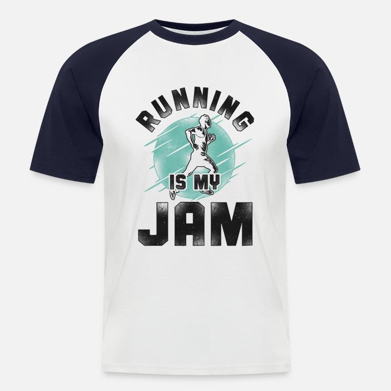Running Runner Half Marathon - Men's Baseball T-Shirt - white/navy