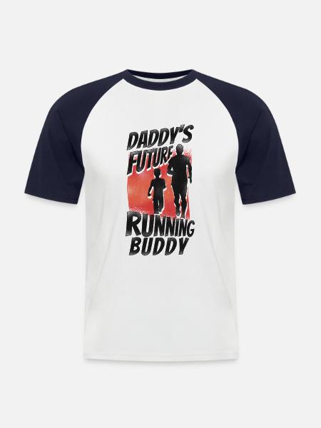 Running Runner Half Marathon Dad - Men's Baseball T-Shirt - white/navy