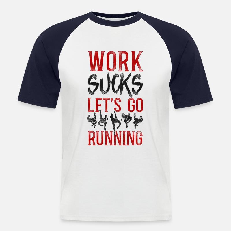 Running Runner Half Marathon - Männer Baseball-T-Shirt - Weiß/Navy