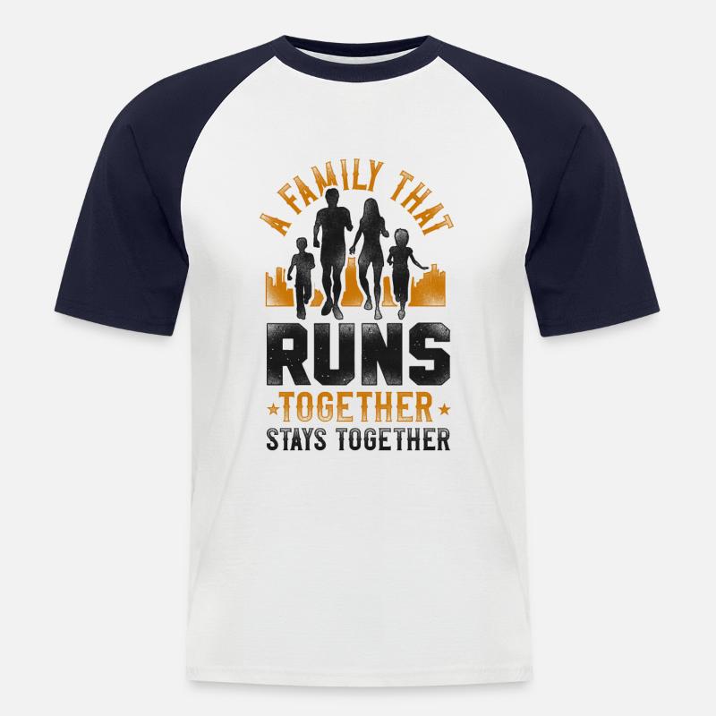 Running Runner Half Marathon - Männer Baseball-T-Shirt - Weiß/Navy
