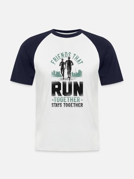 Running Runner Half Marathon - Men's Baseball T-Shirt - white/navy