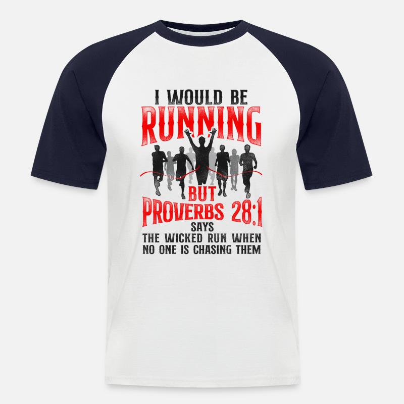 Running Runner Half Marathon - Männer Baseball-T-Shirt - Weiß/Navy