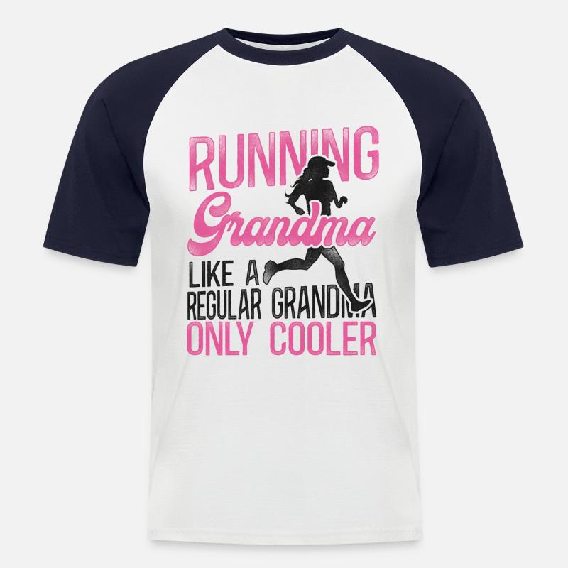 Running Runner Half Marathon - Männer Baseball-T-Shirt - Weiß/Navy