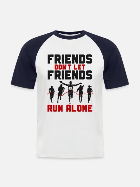 Running Runner Semi-Marathon - T-shirt baseball manches courtes Homme - blanc/marine