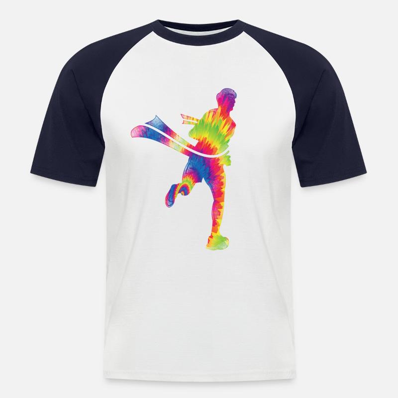 Running Runner Half Marathon Cravate - T-shirt baseball manches courtes Homme - blanc/marine