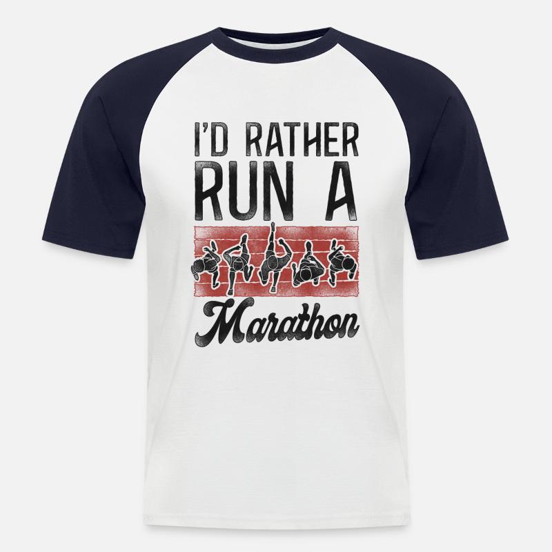 Running Runner Half Marathon - Männer Baseball-T-Shirt - Weiß/Navy
