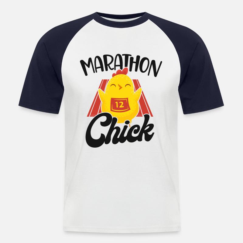 Running Runner Half Marathon - Men's Baseball T-Shirt - white/navy