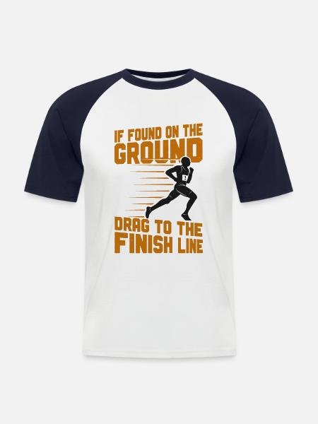 Running Runner Half Marathon - Men's Baseball T-Shirt - white/navy