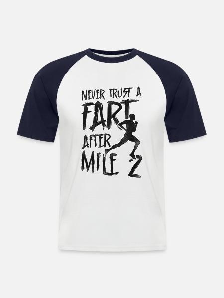 Running Runner Half Marathon - Men's Baseball T-Shirt - white/navy
