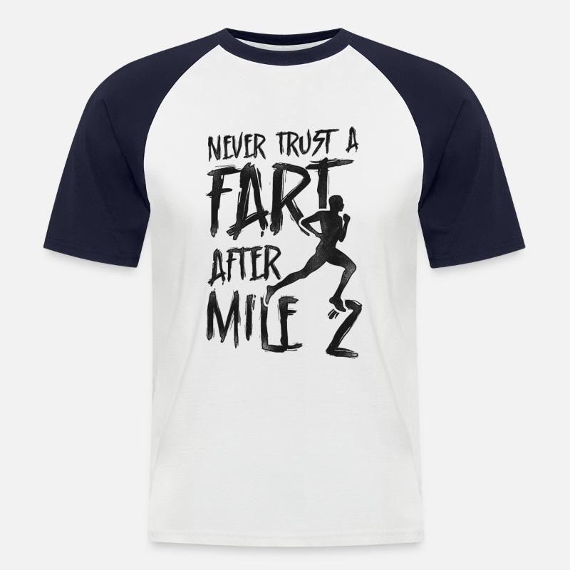 Running Runner Half Marathon - Männer Baseball-T-Shirt - Weiß/Navy