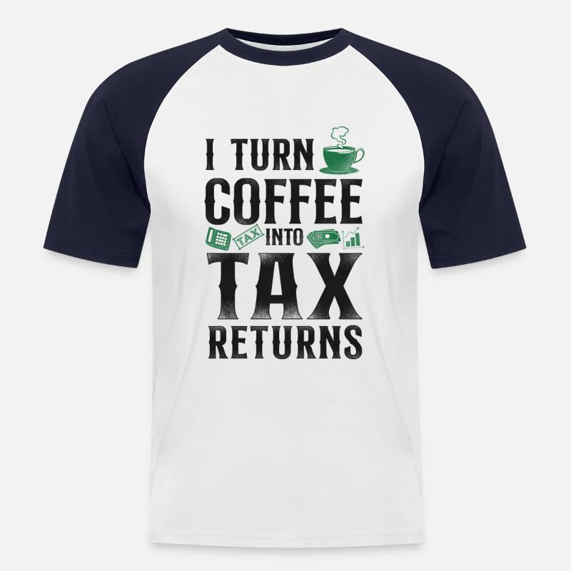 Comptable Comptable Comptable Comptabilité - T-shirt baseball manches courtes Homme - blanc/marine